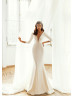 Long Sleeves Beaded Ivory Satin Open Back Stunning Wedding Dress Long Sleeves Beaded Ivory Satin Open Back Stunning Wedding Dress